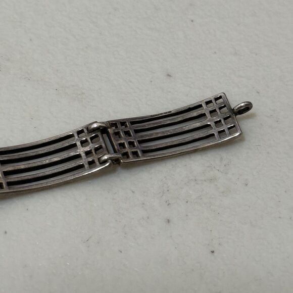 Vintage Sterling Unique Link Bracelet - Picture 6 of 6